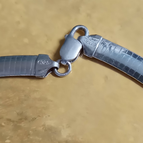 925 Italian Silver Choker Statement Necklace - Picture 2 of 5